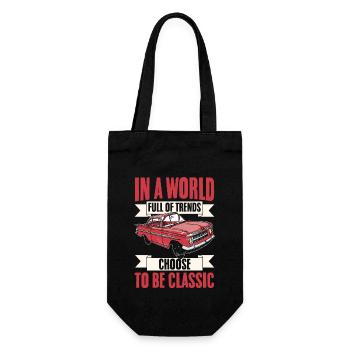 Vintage Car In A World Full Of Trends Choose To Be - Gift Bag for Bottles - black - Front