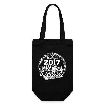 Né 2017 Vintage Anniversaire Rétro - Sac à bouteille - noir - Devant