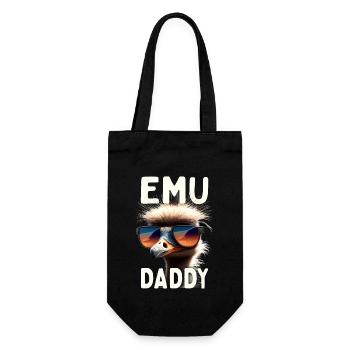 Emu Daddy Vogel Strauß Laufvogel Dad Vatertag Emu - Geschenkbeutel für Flaschen - Schwarz - Vorne