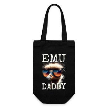 Emu Daddy Vogel Strauß Laufvogel Dad Vatertag Emu - Geschenkbeutel für Flaschen - Schwarz - Vorne