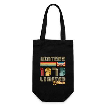 Vintage 1973 Birthday Gift 1973 - Gift Bag for Bottles - black - Front