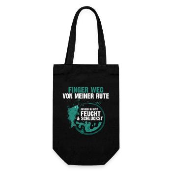 Angeln Fischer Fischen Angel Angler - Geschenkbeutel für Flaschen - Schwarz - Vorne