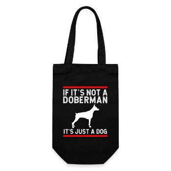 Dobermann Pinscher Hund Dobie - Geschenkbeutel für Flaschen - Schwarz - Vorne