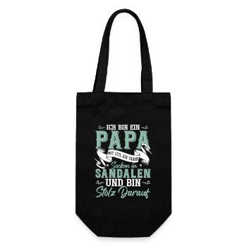 Ich bin Papa mit Stil - Geschenkbeutel für Flaschen - Schwarz - Vorne