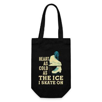 Heart As Cold As The Ice I Skate On Skating Skater - Geschenkbeutel für Flaschen - Schwarz - Vorne
