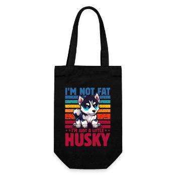 I'm not fat I m just a little husky - Geschenkbeutel für Flaschen - Schwarz - Vorne
