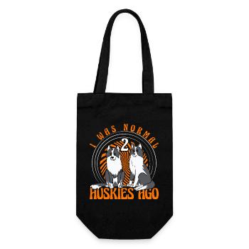 I was normal 2 Siberian Huskies ago - Geschenkbeutel für Flaschen - Schwarz - Vorne