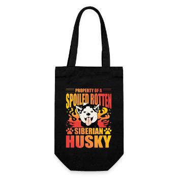 Property of a Spoiled Rotten Siberian Husky - Gift Bag for Bottles - black - Front