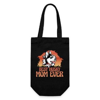 Best Husky Mom ever - Geschenkbeutel für Flaschen - Schwarz - Vorne