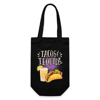 Tacos, saying with tequila drink Mexican cuisine - Gift Bag for Bottles - black - Front