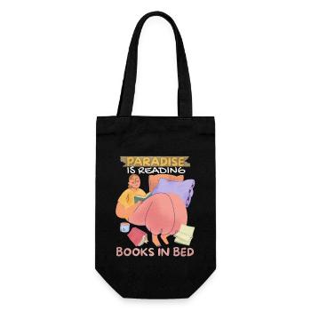 Livre, Lire des livres au lit, Rat de bibliothèque Boho Style - Sac à bouteille - noir - Devant