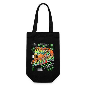 Made in the 80s, Retro Spruch 1980, 1980er Jahre - Geschenkbeutel für Flaschen - Schwarz - Vorne