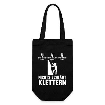 Bergsteigen Bouldern Klettern Kletterer - Geschenkbeutel für Flaschen - Schwarz - Vorne