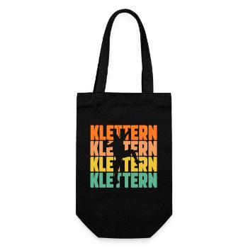 Bergsteigen Bouldern Klettern Kletterer - Geschenkbeutel für Flaschen - Schwarz - Vorne