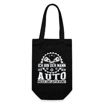 Automechaniker KFZ Mechatroniker Sprüche - Geschenkbeutel für Flaschen - Schwarz - Vorne