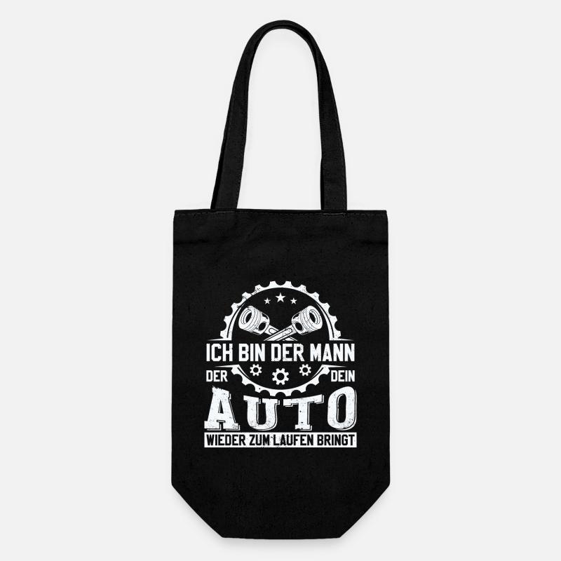 Automechaniker KFZ Mechatroniker Sprüche - Geschenkbeutel für Flaschen - Schwarz