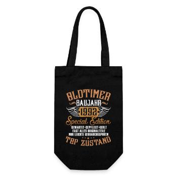 Oldtimer Baujahr 1992 Jahrgang Geburtstag Geschenk - Geschenkbeutel für Flaschen - Schwarz - Vorne
