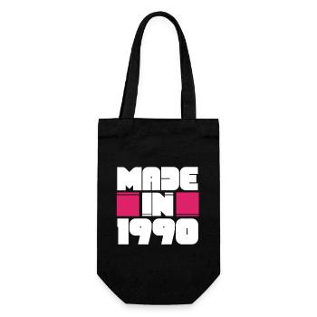 Hergestellt im Jahr 1990 Awesome Retro Geburtstag Vintage geboren - Geschenkbeutel für Flaschen - Schwarz - Vorne