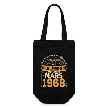 Mars 1968 belle idée cadeau pour anniversaire 1968 - Sac à bouteille - noir - Devant