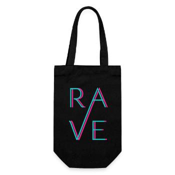 RAVE - Techno Love - Geschenkbeutel für Flaschen - Schwarz - Vorne