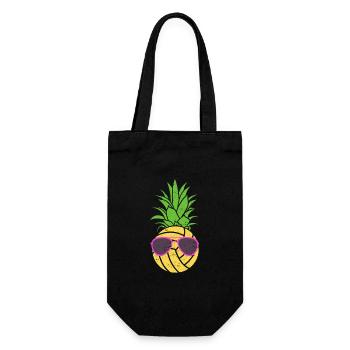 Wasserball Obst Ananas Sommer Schwimmen Team Spiel - Geschenkbeutel für Flaschen - Schwarz - Vorne