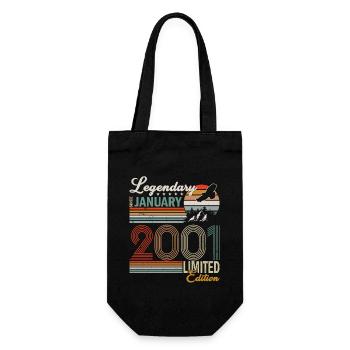 Januar 2001 geboren | Awesome - Geschenkbeutel für Flaschen - Schwarz - Vorne