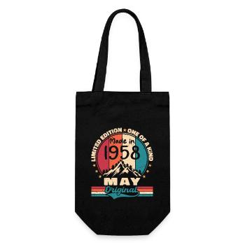 Mai 1958 Geburtstag Mai 1958 Original Mai Geschenk - Geschenkbeutel für Flaschen - Schwarz - Vorne