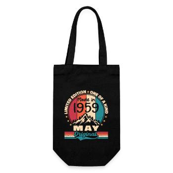 Mai 1959 Geburtstag Mai 1959 Original Mai Geschenk - Geschenkbeutel für Flaschen - Schwarz - Vorne
