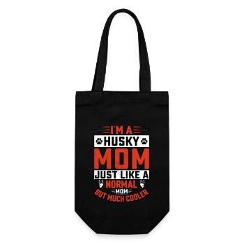 I'm a husky mom just like a normal mom just cooler - Geschenkbeutel für Flaschen - Schwarz - Vorne