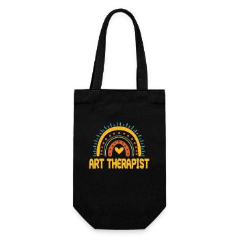 Art Therapist Rainbow Design - Gift Bag for Bottles - black - Front