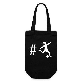 Hashtag - Soccer Playing Woman - - Gift Bag for Bottles - black - Front