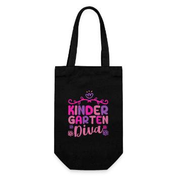 Mädchen Kindergarten Diva Erster Tag der Kinder - Geschenkbeutel für Flaschen - Schwarz - Vorne
