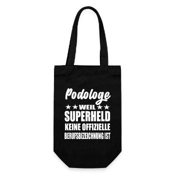 Podologe Superheld Spruch - Geschenkbeutel für Flaschen - Schwarz - Vorne