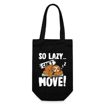 So lazy can't move Sloth - Gift Bag for Bottles - black - Front