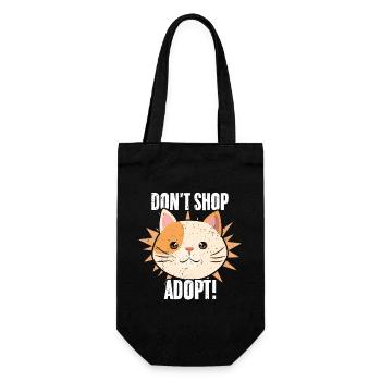 Awesome Cat Face Don't Shop Adopt Animal Foster - Geschenkbeutel für Flaschen - Schwarz - Vorne
