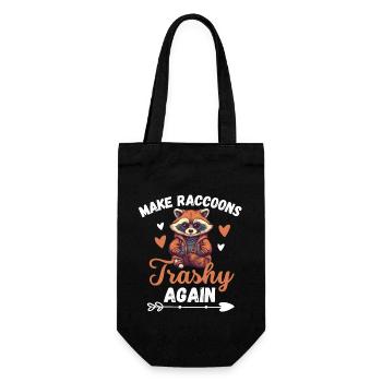 Trash Panda Forest Animal Funny Gift Raccoon - Gift Bag for Bottles - black - Front