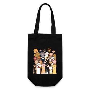 Pattes de chat Dessins amoureux des chats avec chat - Sac à bouteille - noir - Devant