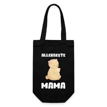 Allerbeste Mama Deko Frauen Geburtstag Geschenk - Geschenkbeutel für Flaschen - Schwarz - Vorne