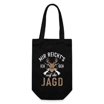 Mir reicht´s ich geh auf die Jagd - Geschenkbeutel für Flaschen - Schwarz - Vorne