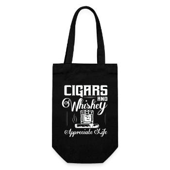 Cigars And Whiskey Appreciate Life Bourbon Drinkin - Geschenkbeutel für Flaschen - Schwarz - Vorne