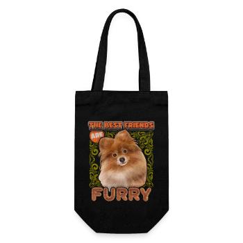 Pomeran, Spitz illustration vintage, chien disant - Sac à bouteille - noir - Devant