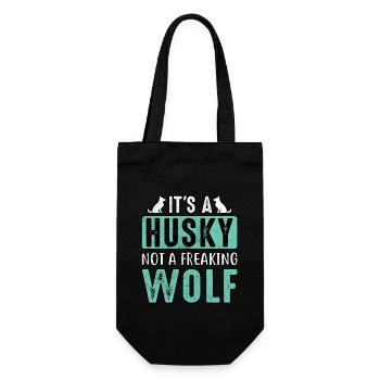 It's a husky not a freaking wolf - Gift Bag for Bottles - black - Front