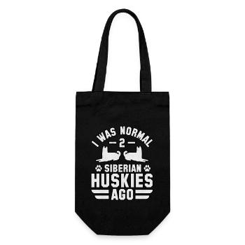 I was normal 2 Siberian Huskies ago - Geschenkbeutel für Flaschen - Schwarz - Vorne