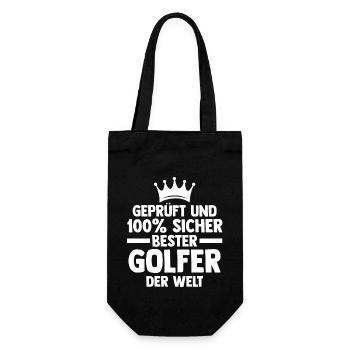 Golfspieler Golfer Golf - Geschenkbeutel für Flaschen - Schwarz - Vorne