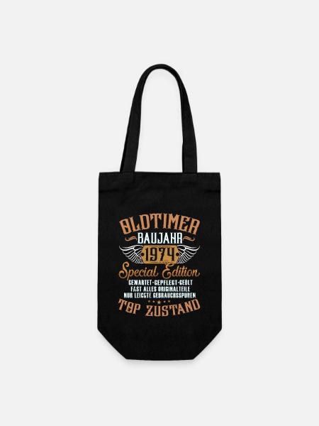Original 1974 Jahrgang Vintage Geburtstag Retro - Geschenkbeutel für Flaschen - Schwarz