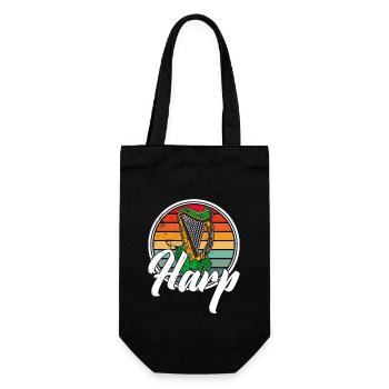 Music School Harp Harpist Ireland Irish - Gift Bag for Bottles - black - Front