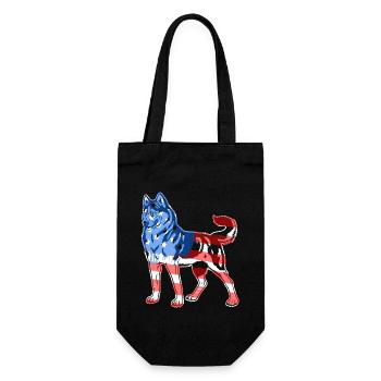 Siberian Husky Siberian Husky Flag - Gift Bag for Bottles - black - Front