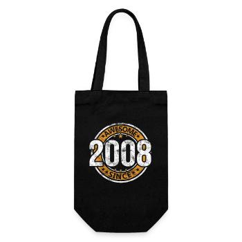 Awesome Since 2008 Retro Vintage Birthday - Gift Bag for Bottles - black - Front