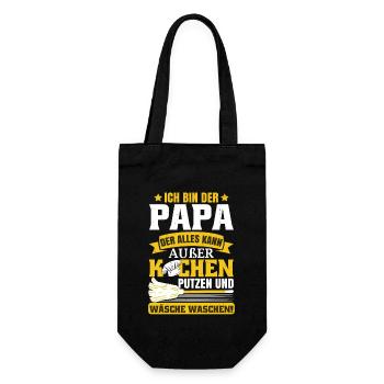 Ich bin der Papa der alles kann - Geschenkbeutel für Flaschen - Schwarz - Vorne