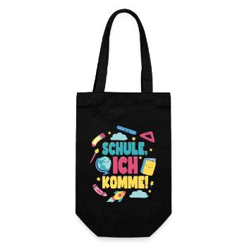 Schule ich Komme Einschulung Schulstart - Geschenkbeutel für Flaschen - Schwarz - Vorne